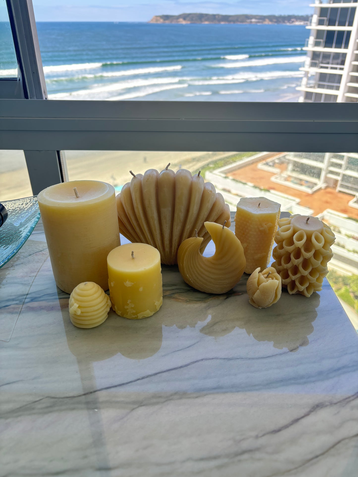 Classic Beeswax Pillar Candle - Soothing Honey Scent