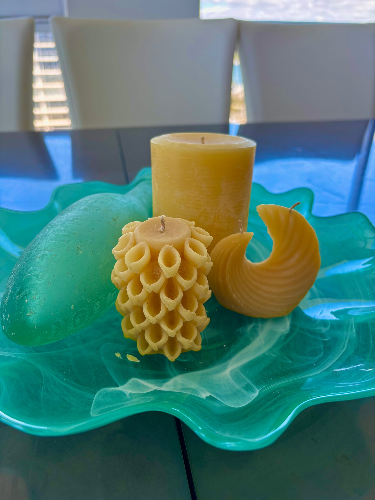 Geometric Pillar - 100% Pure Beeswax Candle