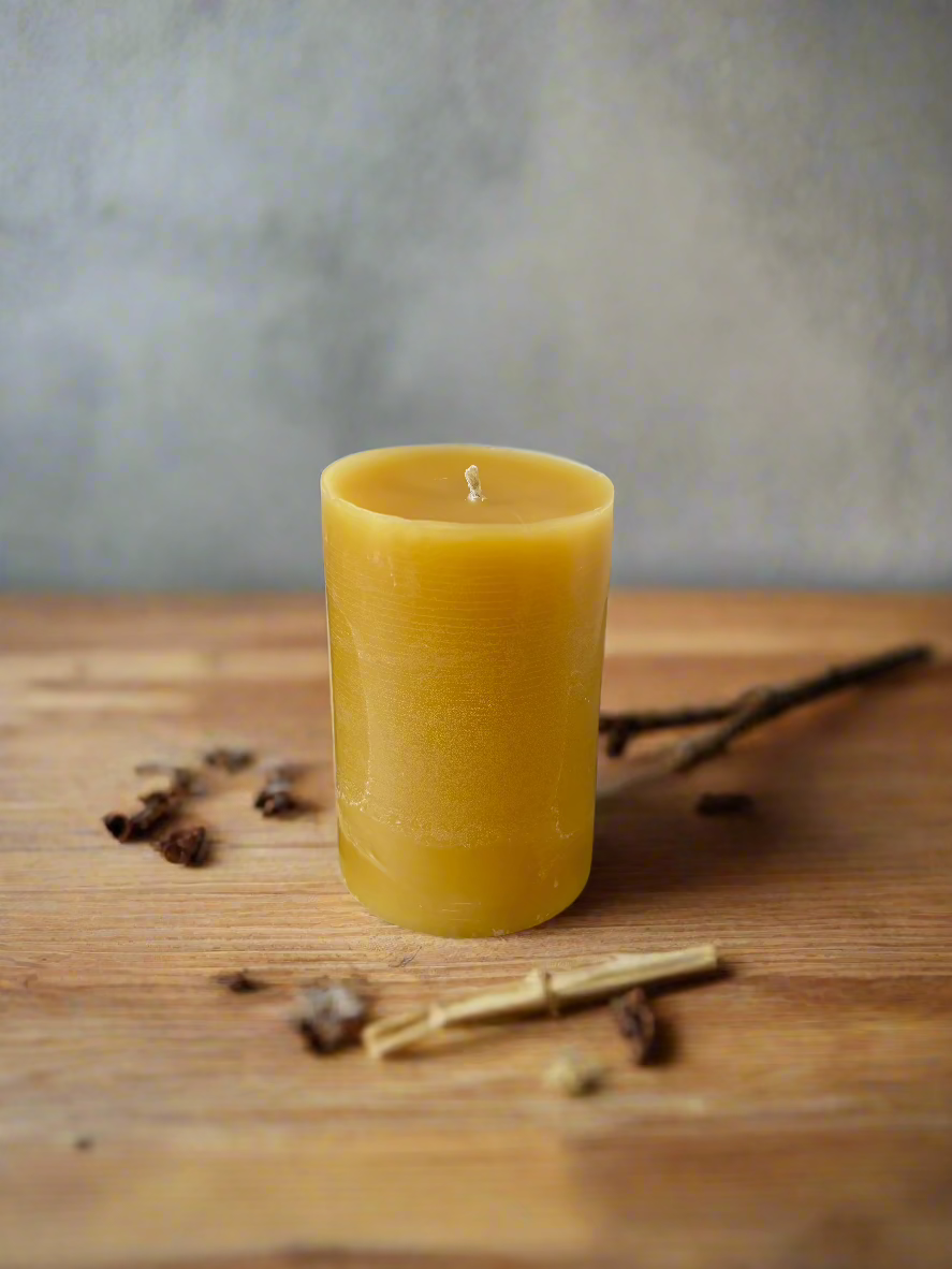 Scented Beeswax Pillar Candles 7.5oz | Non-Toxic
